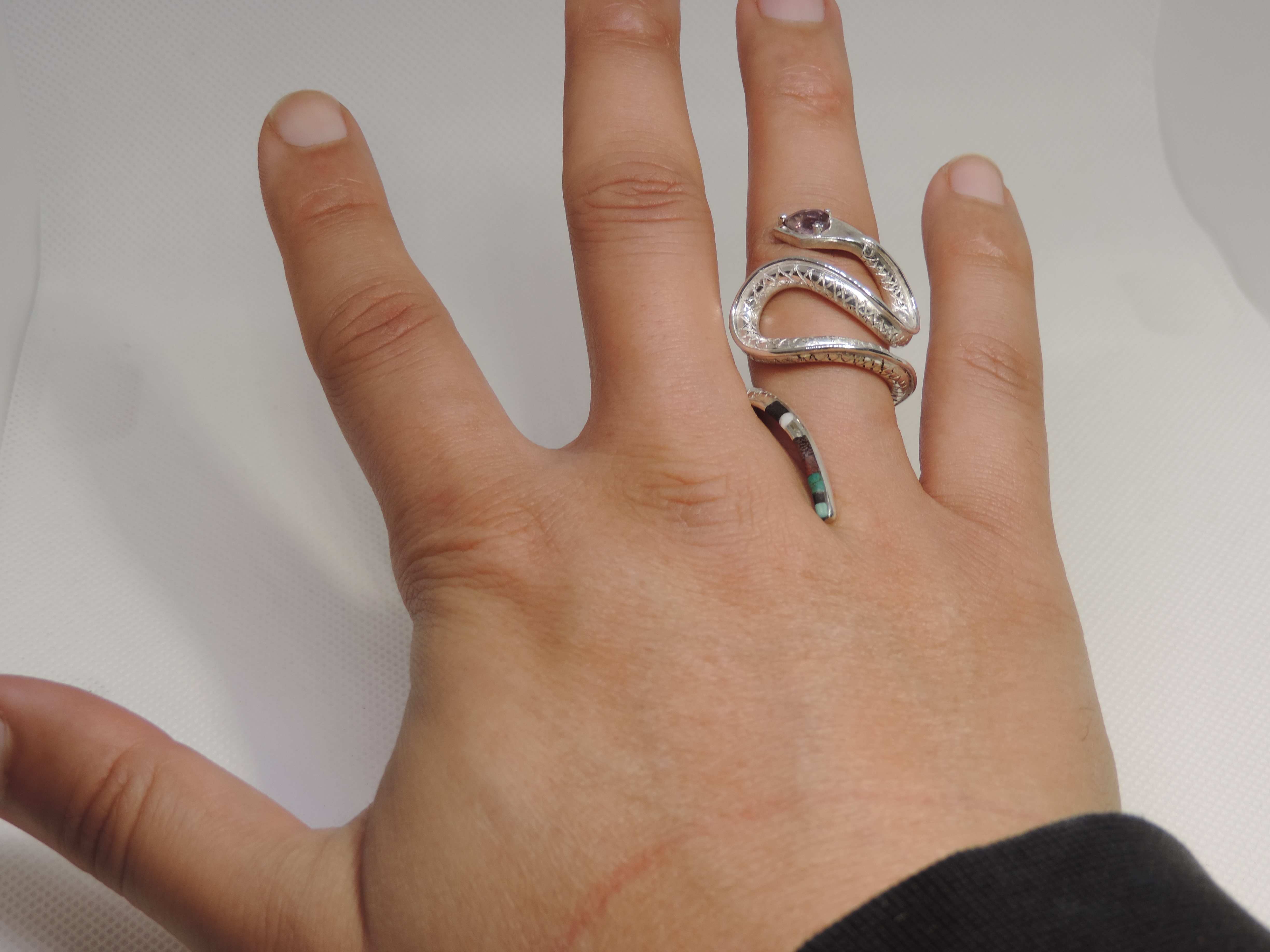 Bague  boa arc-en-ciel