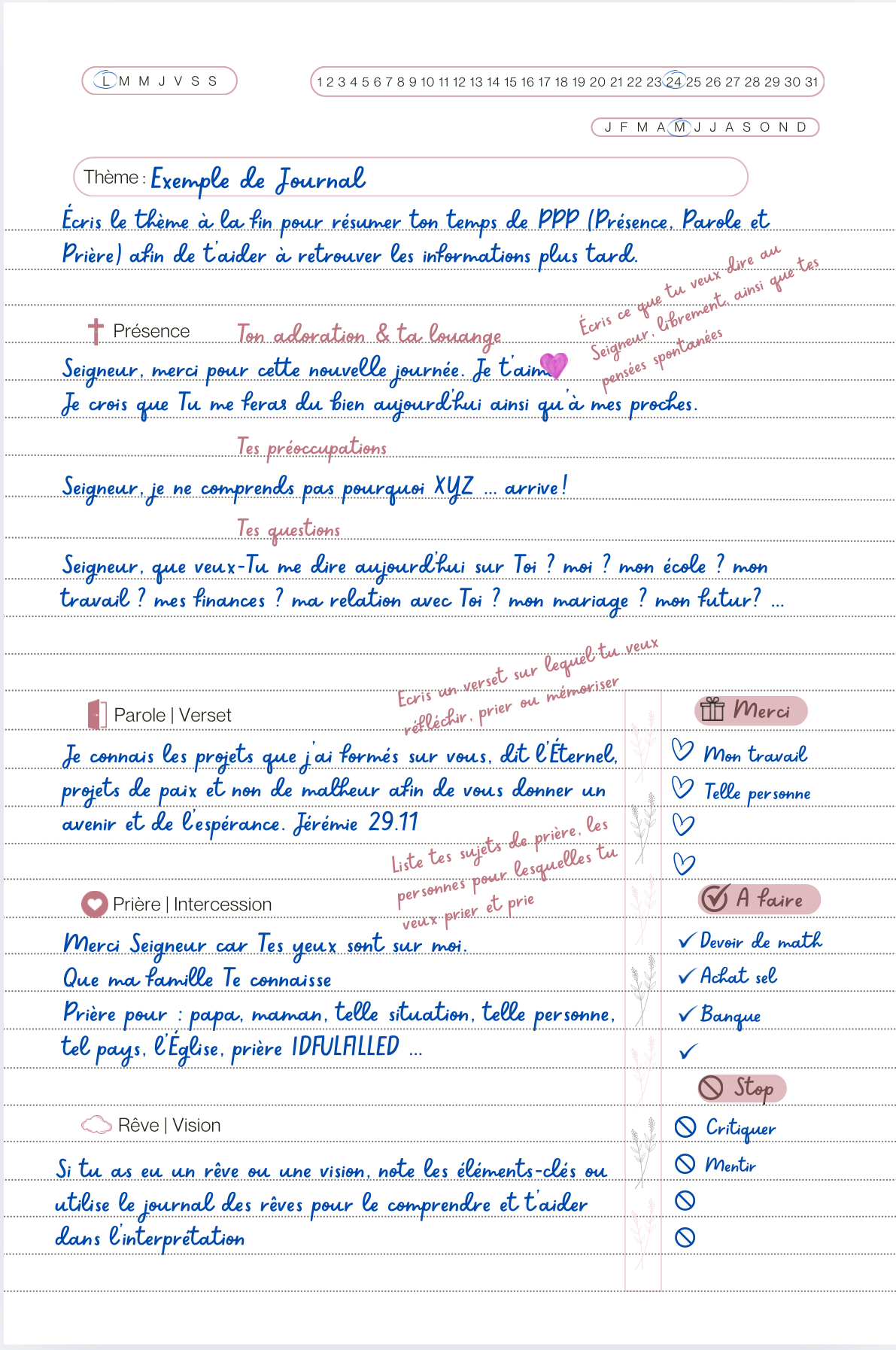 Mon journal guidé : 365 jours dans ta présence