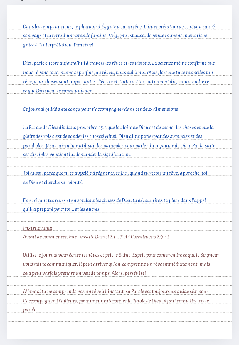 Mon journal guidé : comprendre mes rêves (à venir)