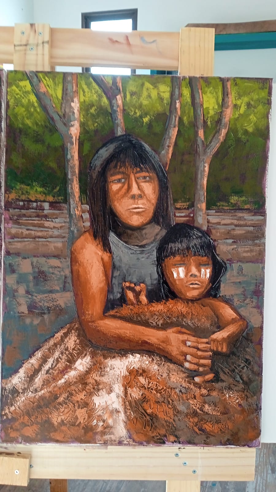 Madre con su hijo ona-selknam