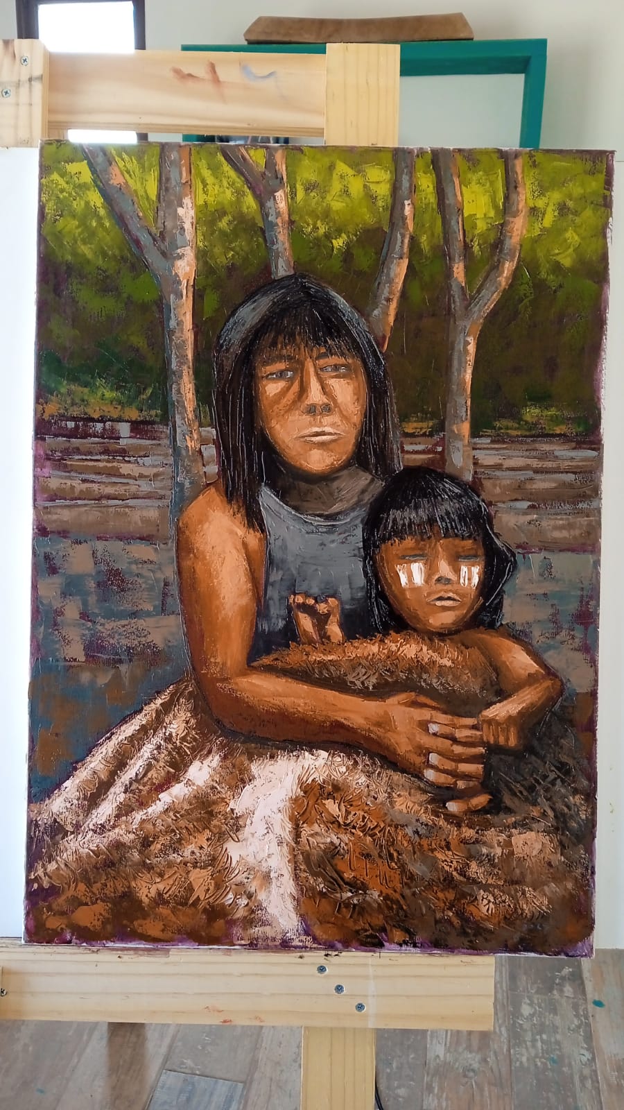 Madre con su hijo ona-selknam