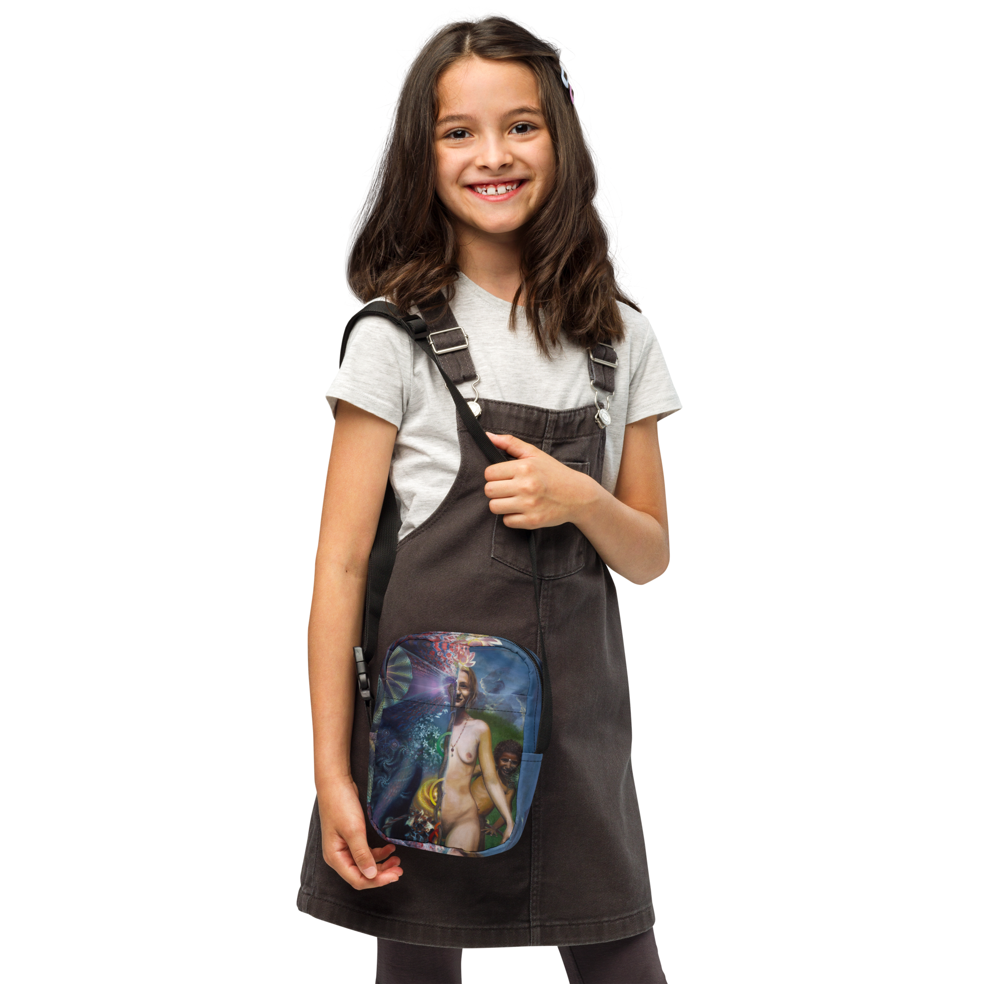 "Mother and Sun, Passing the Torch of Visions" Utility crossbody bag