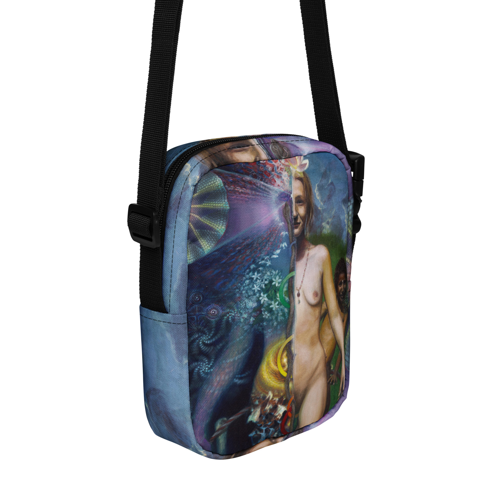 "Mother and Sun, Passing the Torch of Visions" Utility crossbody bag