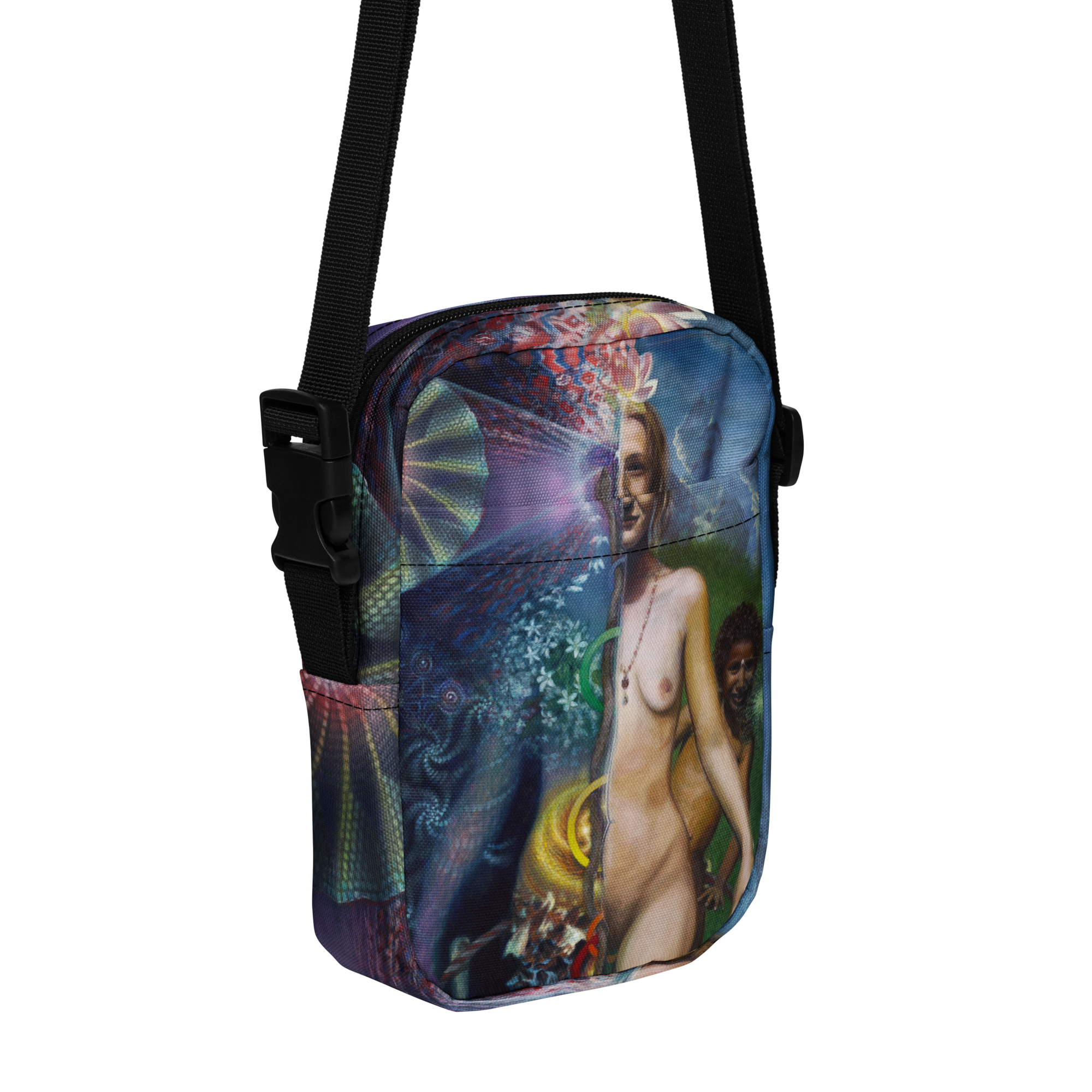 "Mother and Sun, Passing the Torch of Visions" Utility crossbody bag