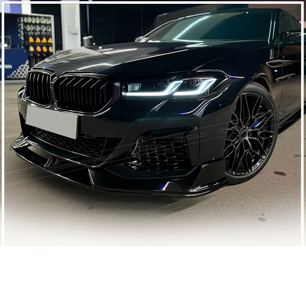 Gloss Black Front Lip  | 2021-2023 BMW G30 5 Series M Sport 