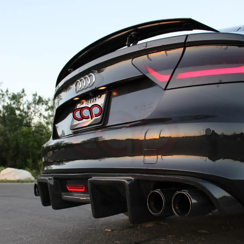 Rear Bumper Diffuser with LED Light | 2012-2015 Audi A7 C7 