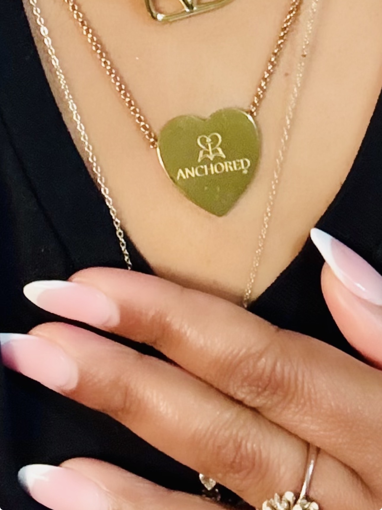 Heart-Shaped 'Anchored' Gold Necklace