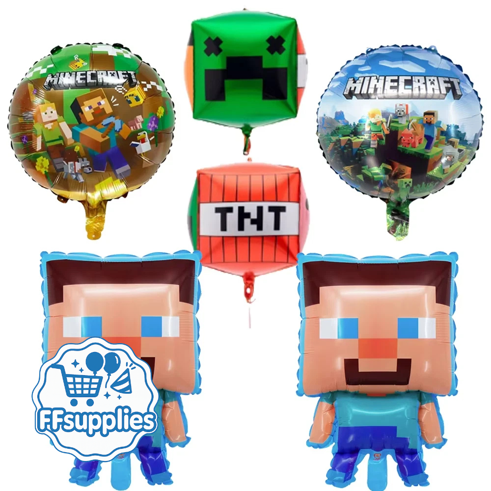 Minecraft-Themed Balloons Set (6 Pieces)
