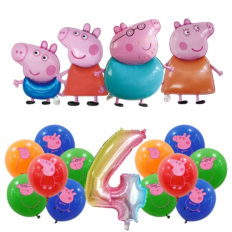 Peppa Pig Birthday Balloon Set (Ages 1-8) 17 Pieces