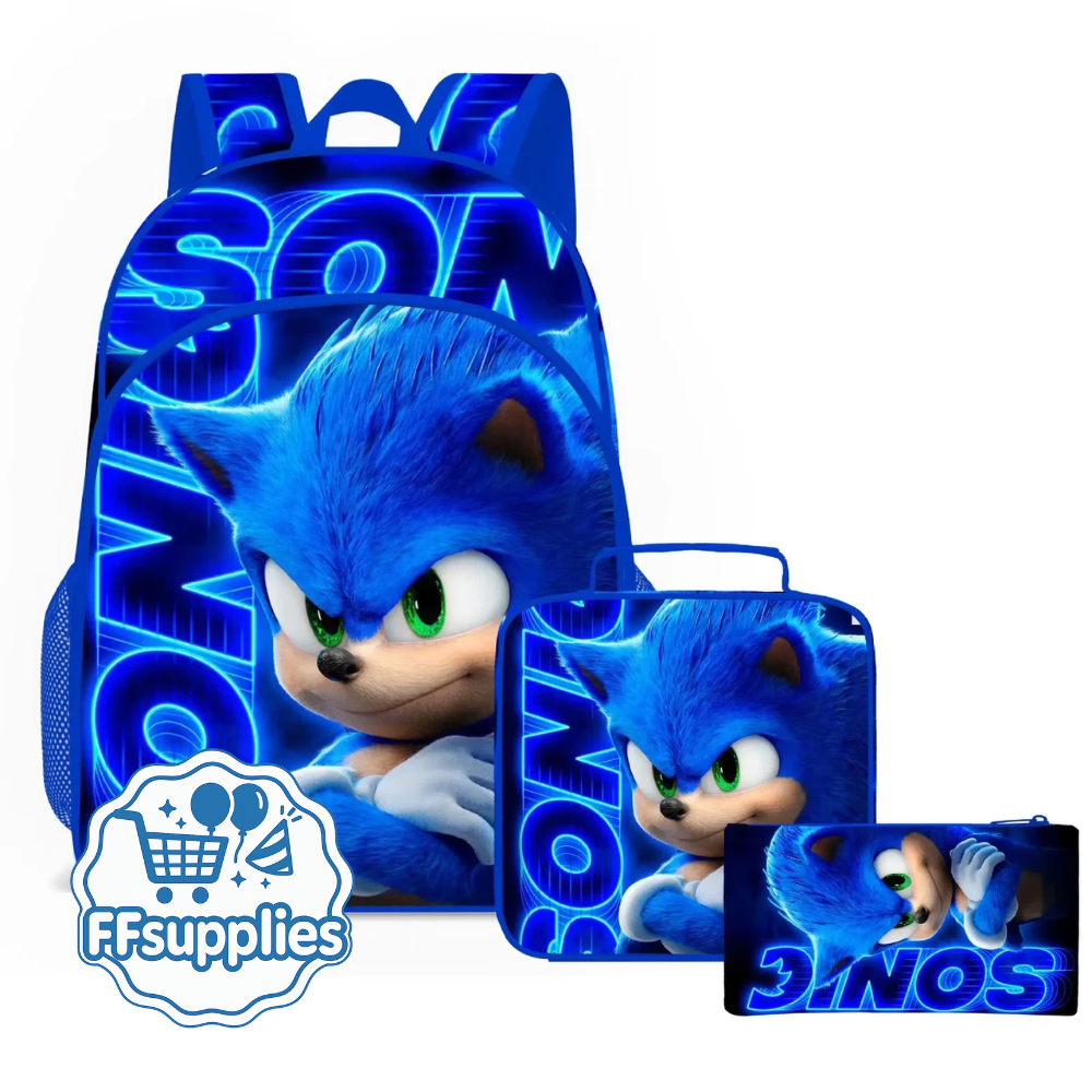 Sonic Kids School Backpack – Cartoon Bag for Boys Girls | Primary & Secondary