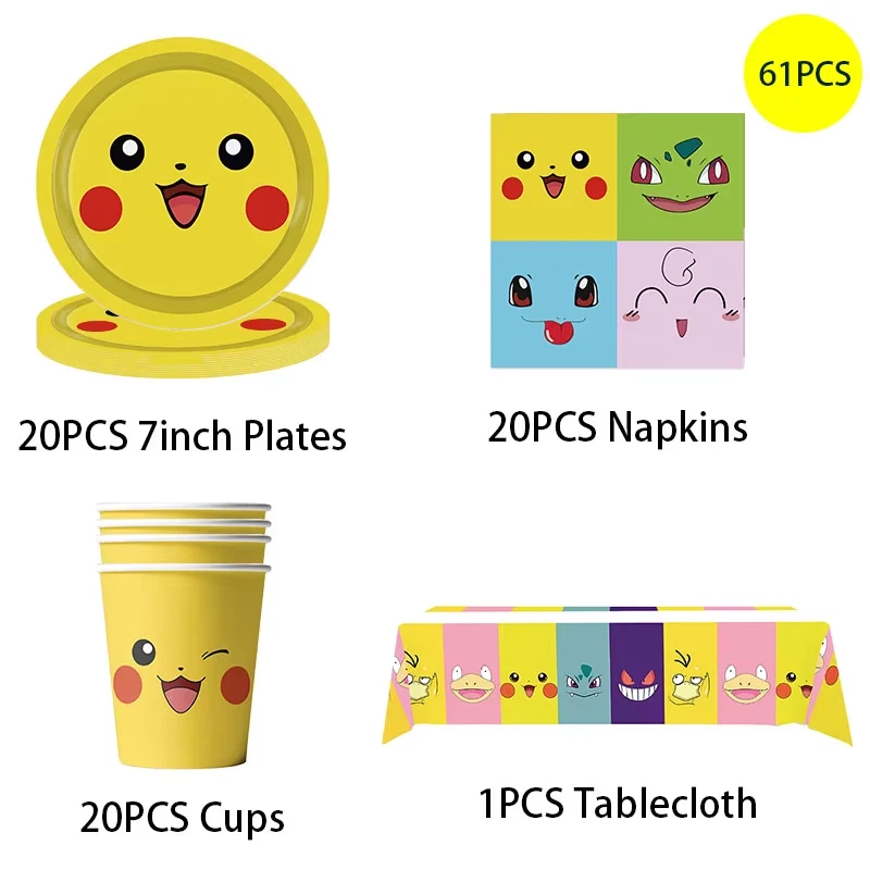 61 Pieces Pokemon Tableware Set