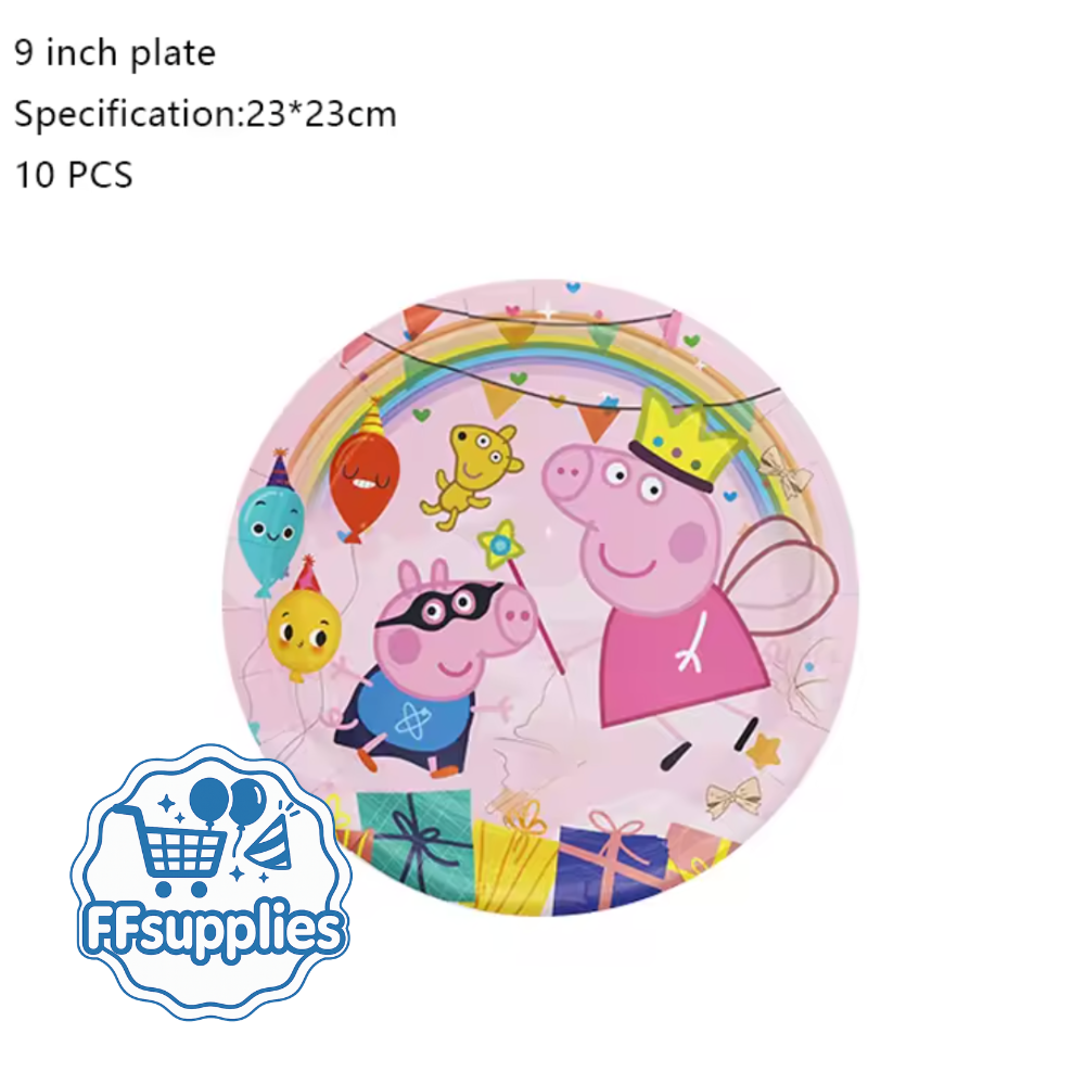 10x 9inch Peppa Pig Party Plates