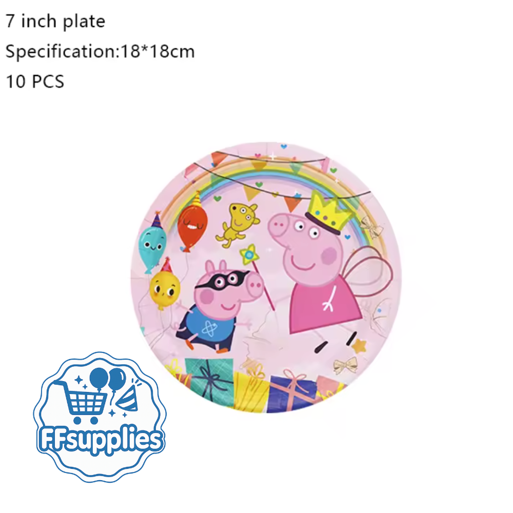 10x 7inch Peppa Pig Party Plates