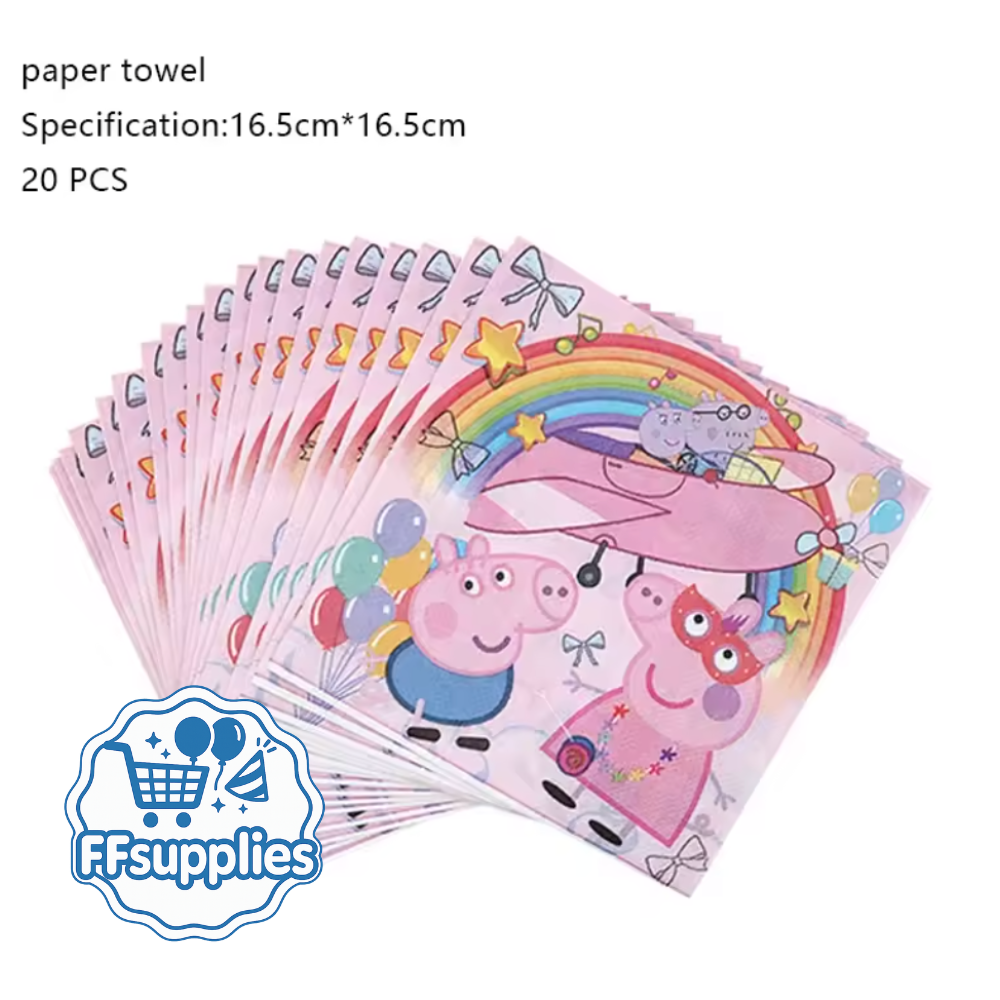20x Peppa Pig Themed Party Napkins