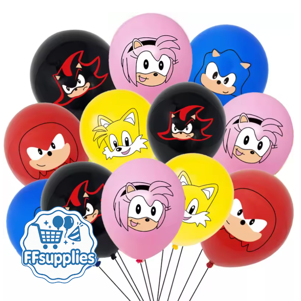 Sonic and Friends Party Balloons - 12Pieces 12" Balloons