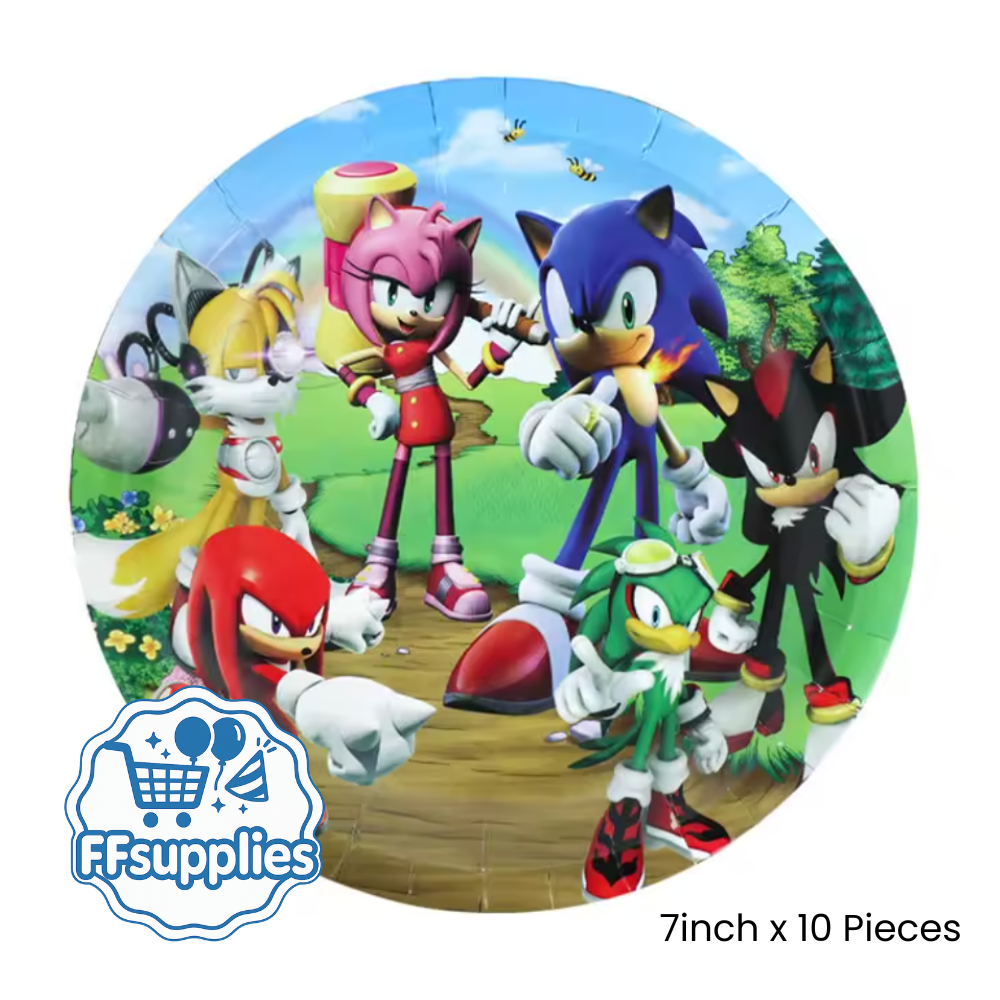 Sonic the Hedgehog Paper Plates (7inch x 10Pieces)