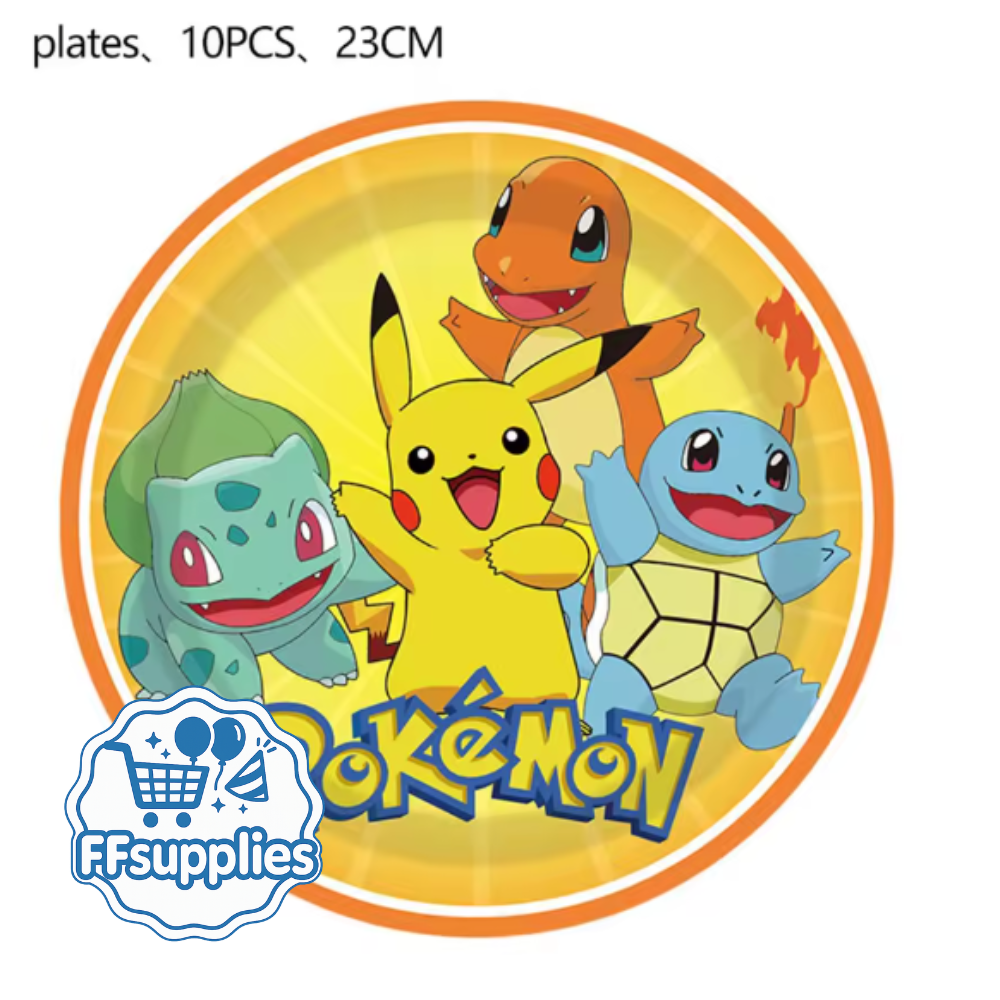 10 Pieces 9 Inches Pokémon Plates