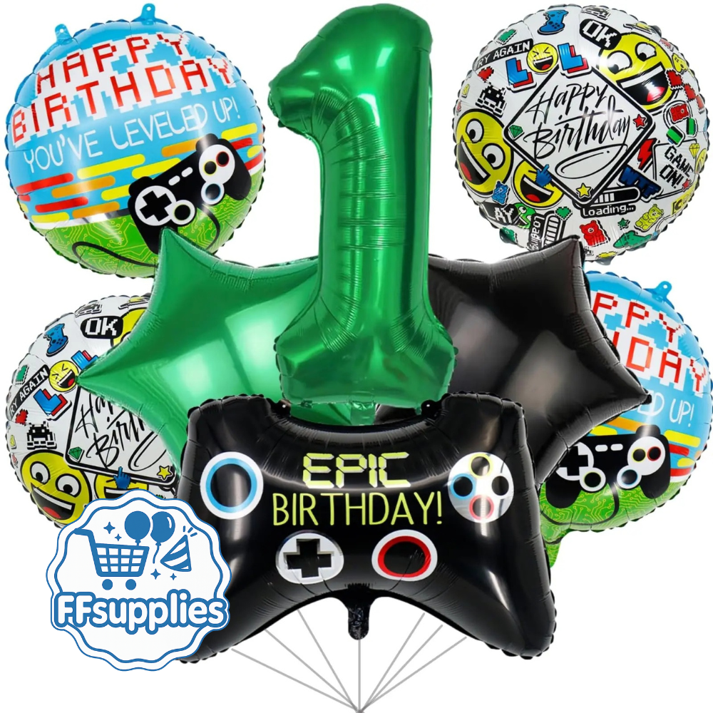 Video Gamer Party Balloon Set (Age 1) 