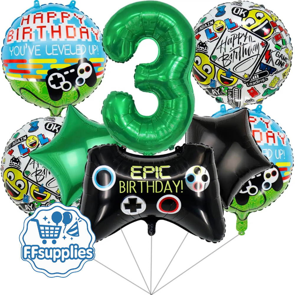 Video Gamer Party Balloon Set (Age 3)