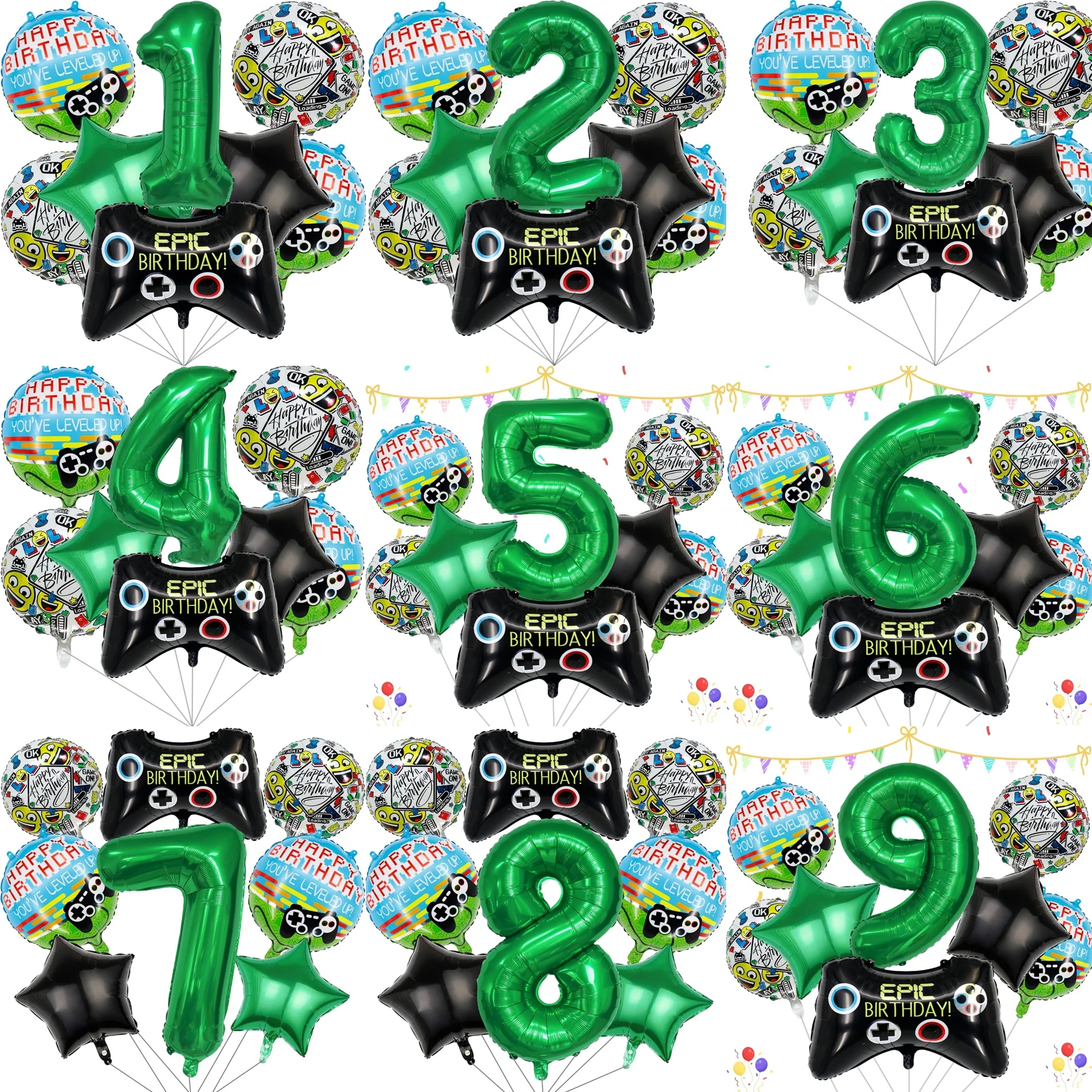 Video Gamer Party Balloon Set (Age 2) 