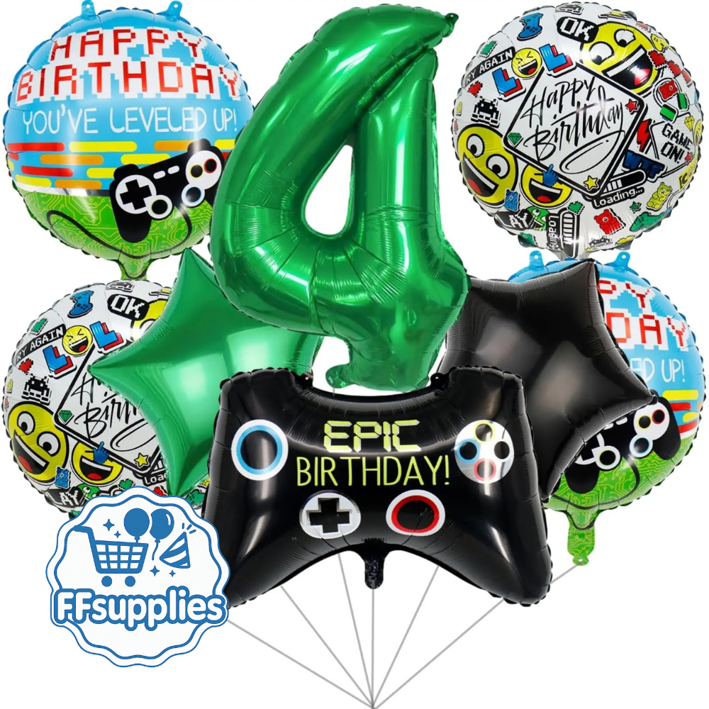 Video Gamer Party Balloon Set (Age 4) 