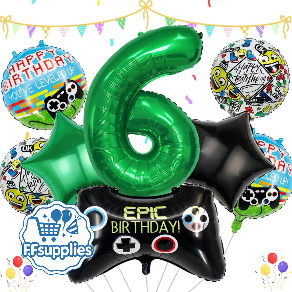 Video Gamer Party Balloon Set (Age 6) 