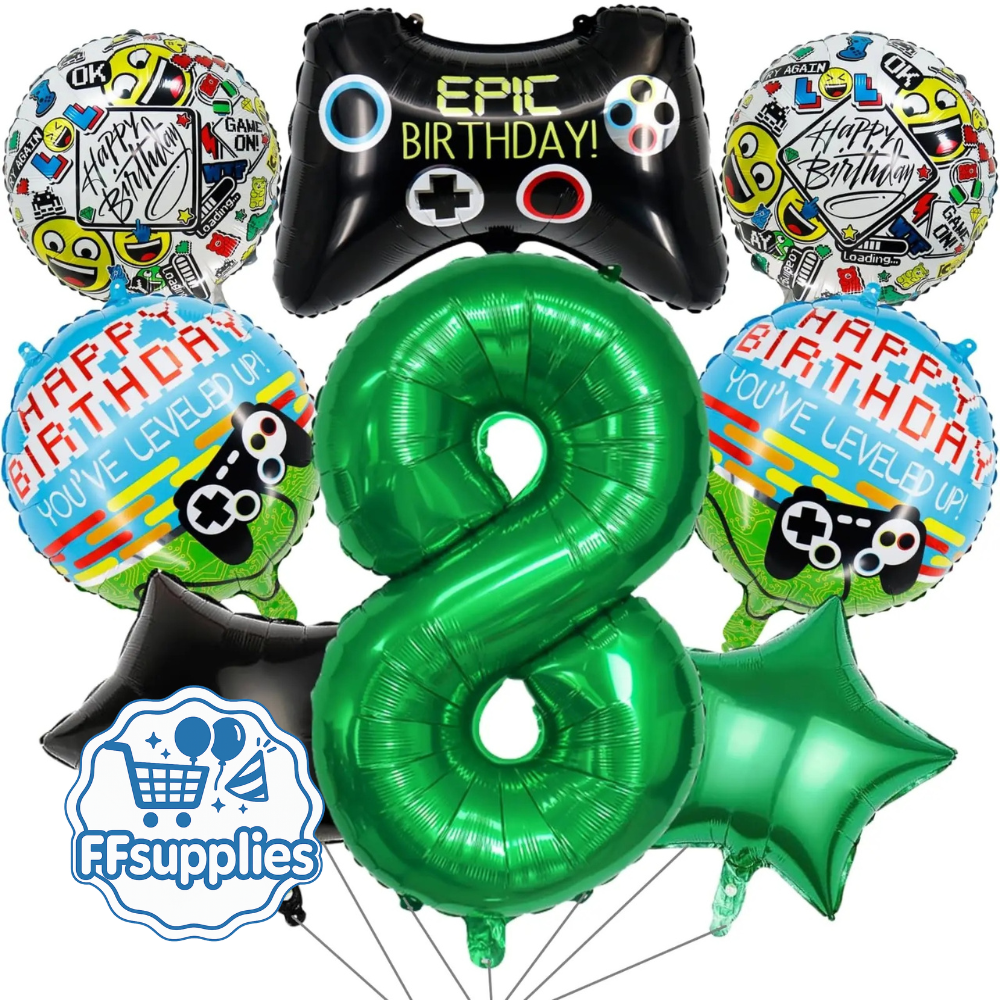 Video Gamer Party Balloon Set (Age 8)