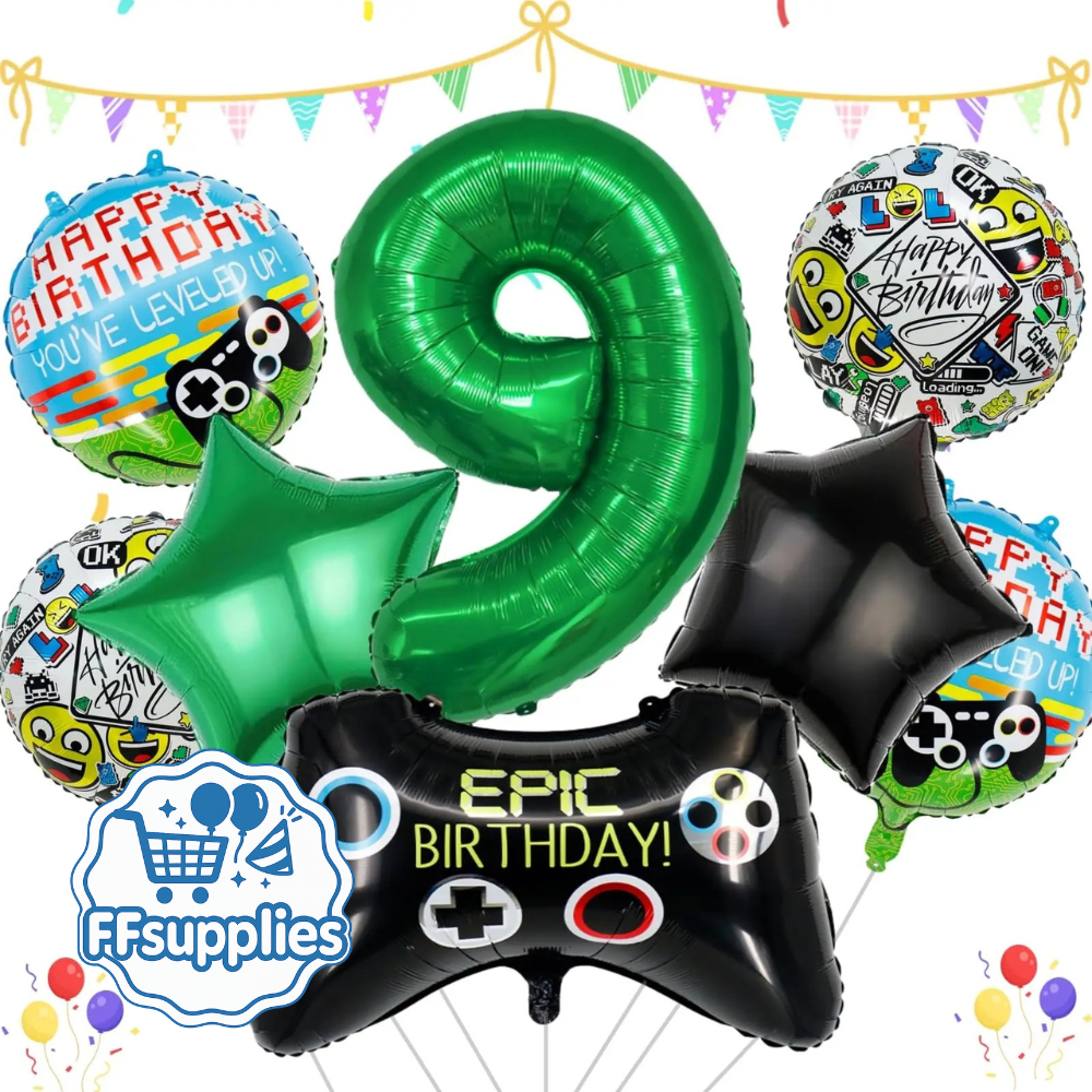 Video Gamer Party Balloon Set (Age 9) 