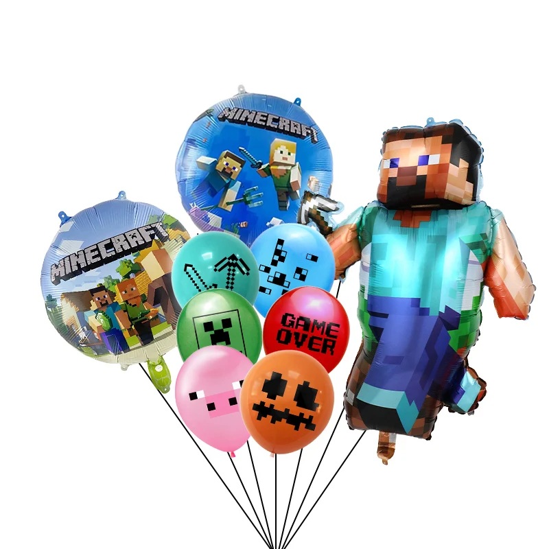 9 Pieces Minecraft Balloons