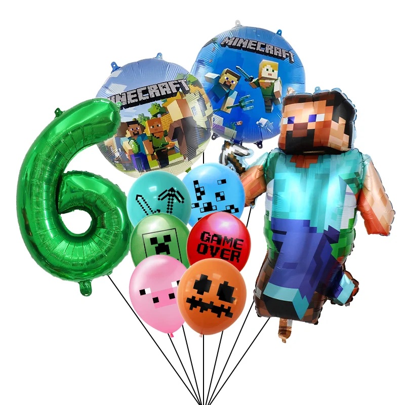 Minecraft Themed Balloons Set (Age 6)