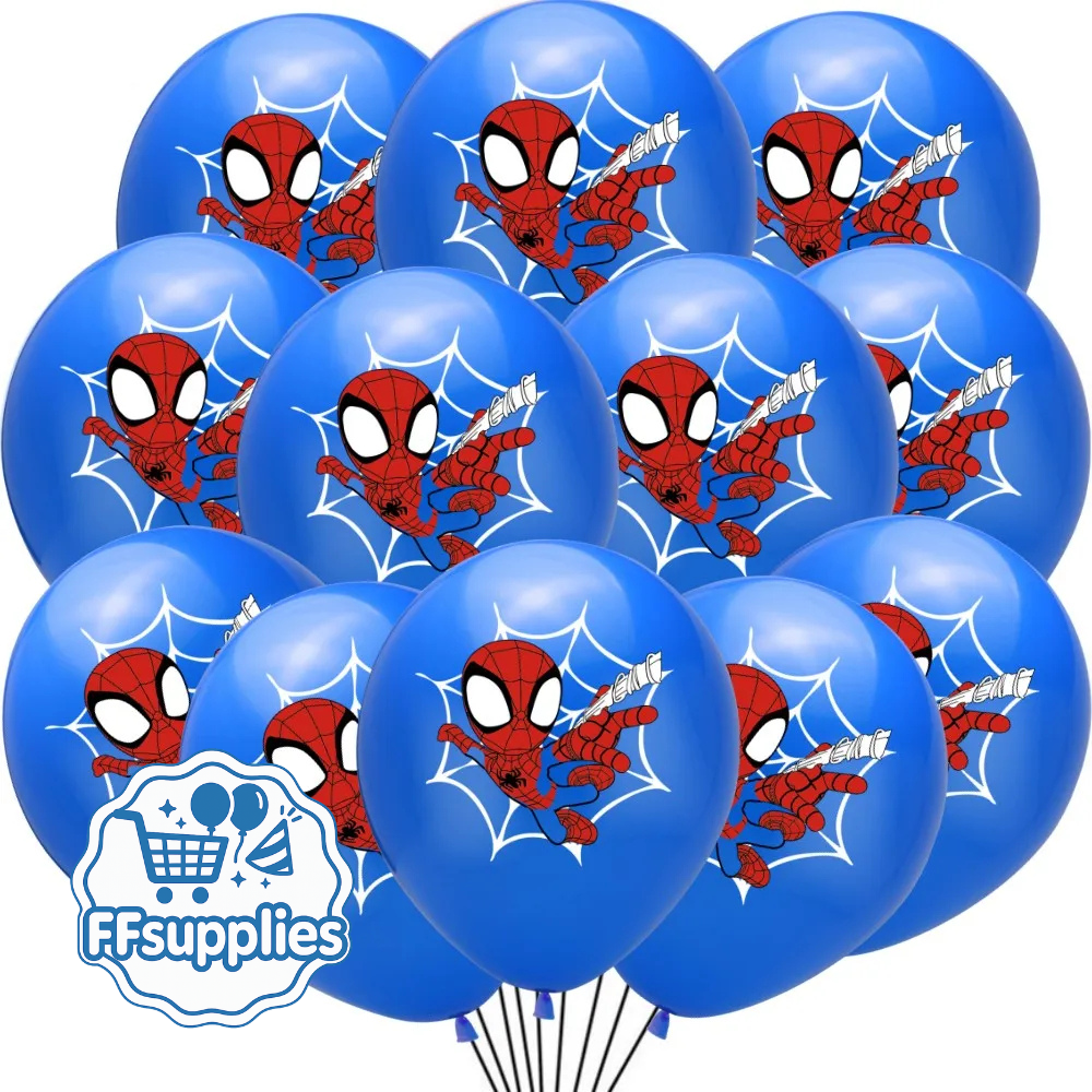 Spider-Man Themed Balloons 12 Pieces