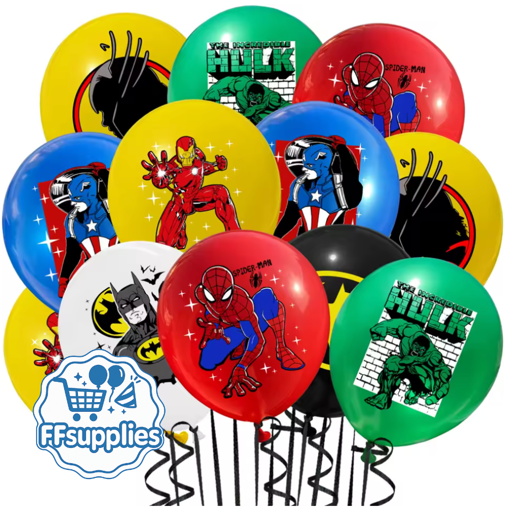 Superhero Themed Balloons 10 Pieces