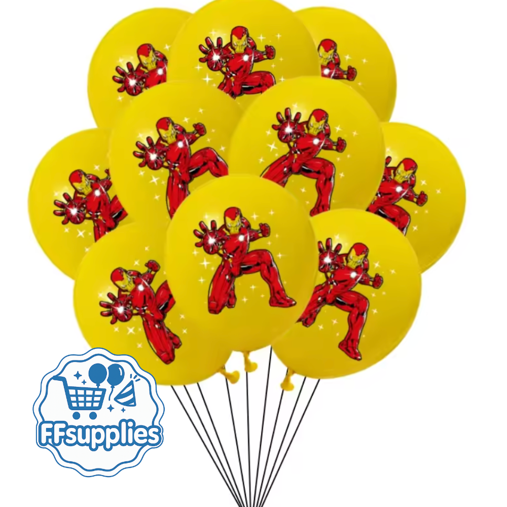 Iron Man Themed Balloons 10 Pieces