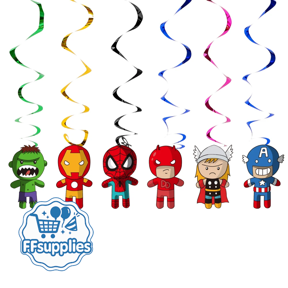 Superhero Hanging Swirl Decorations