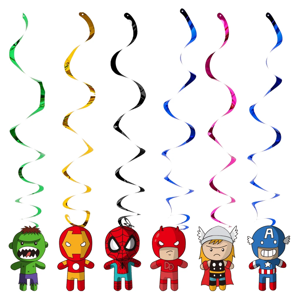 Superhero Hanging Swirl Decorations
