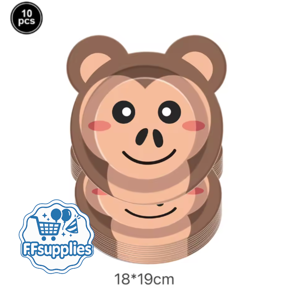 Monkey Face Plates Pack of 10