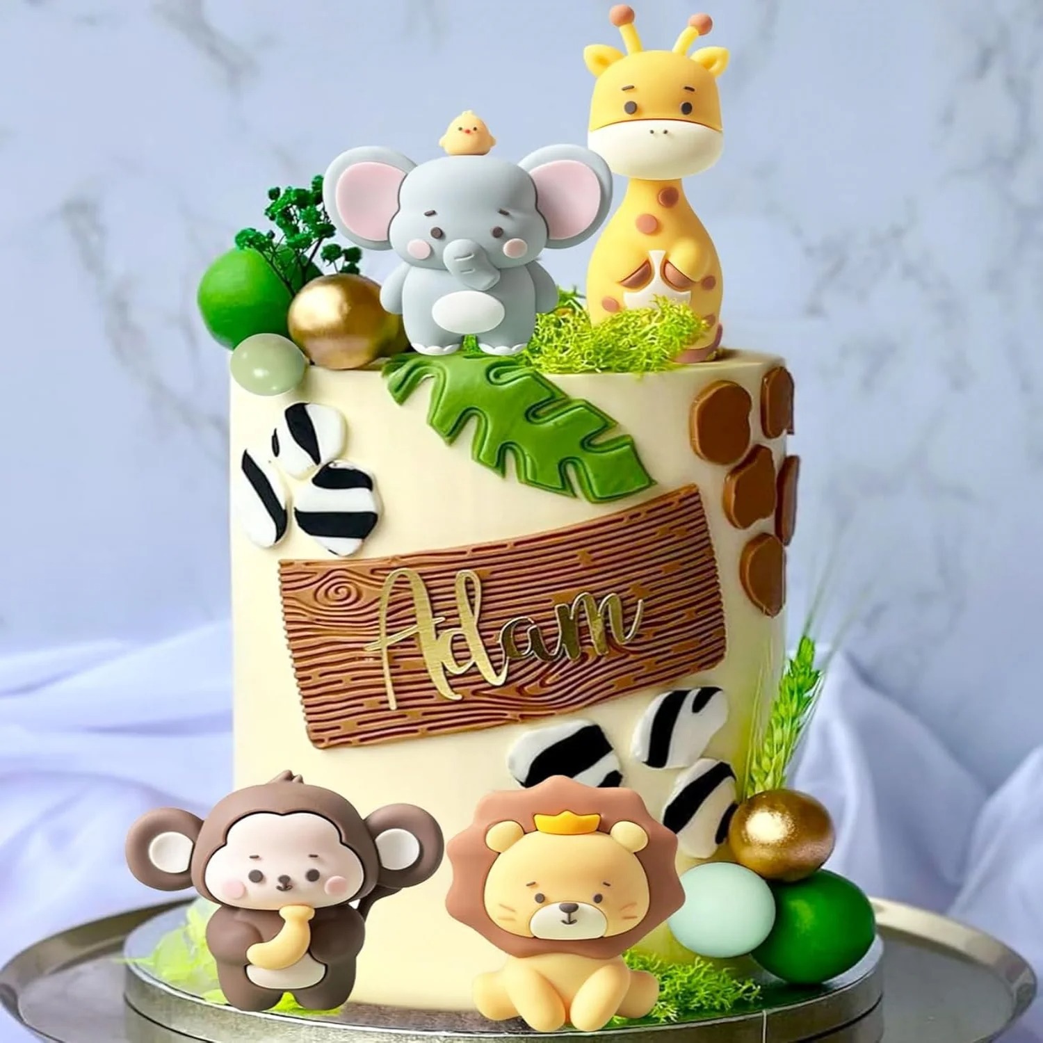 Safari Themed Cake Topper Set - 24 Pieces
