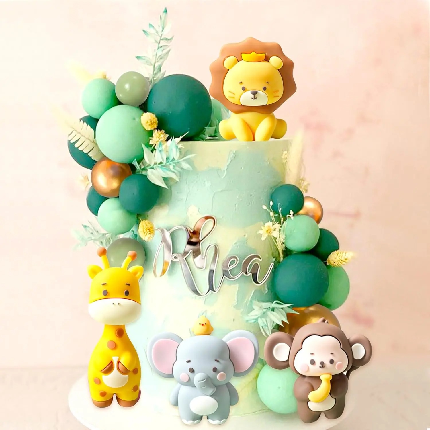 Safari Themed Cake Topper Set - 24 Pieces