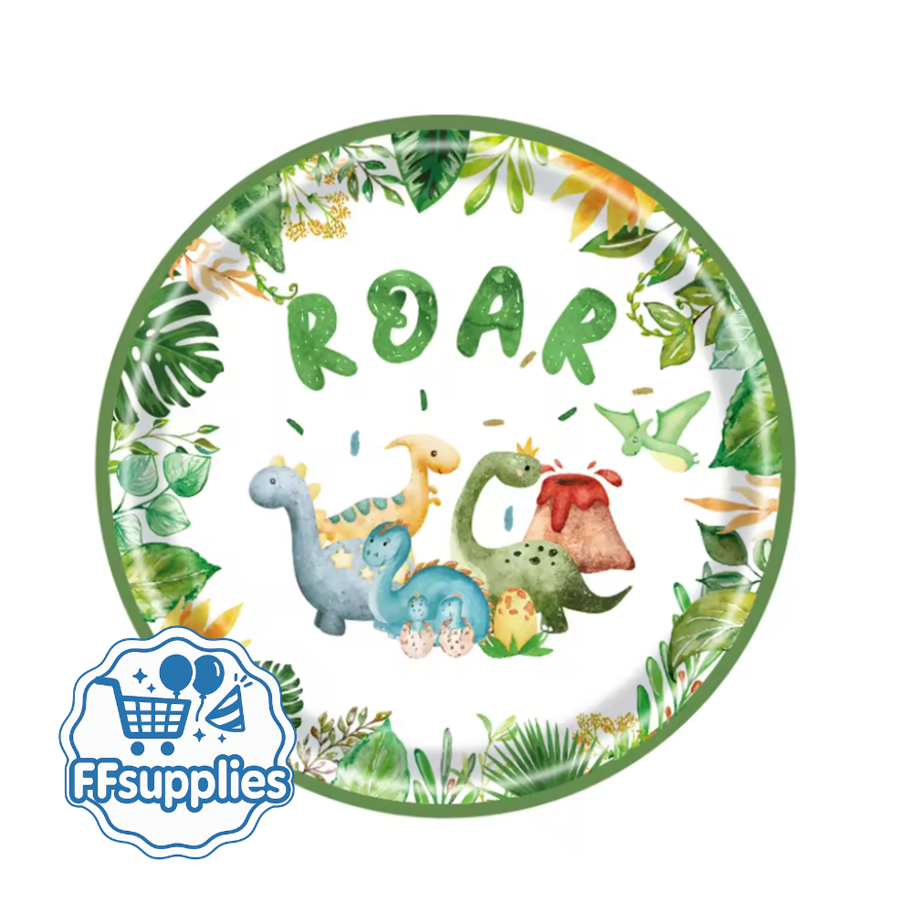 10 Pieces Dinosaur-Themed Party Plate