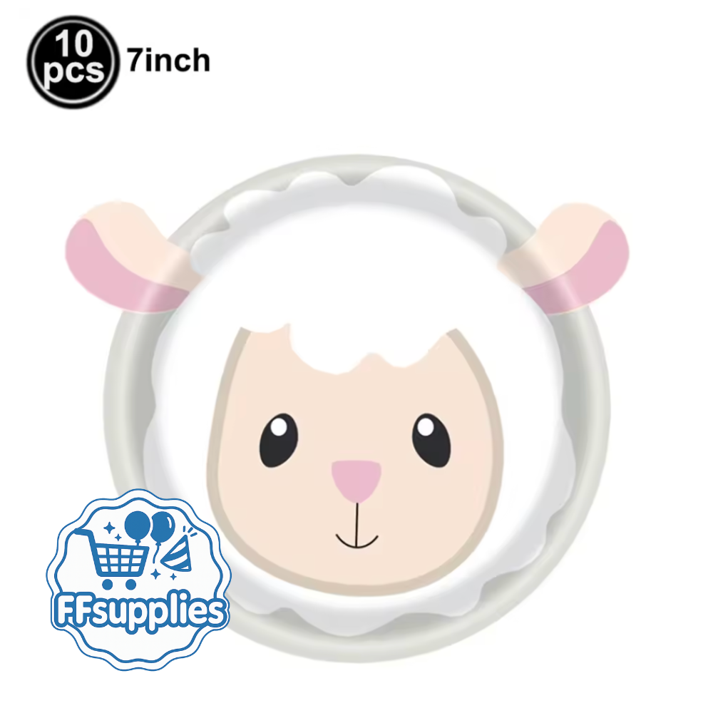 10 Pieces Lamb Face Disposable Plates
