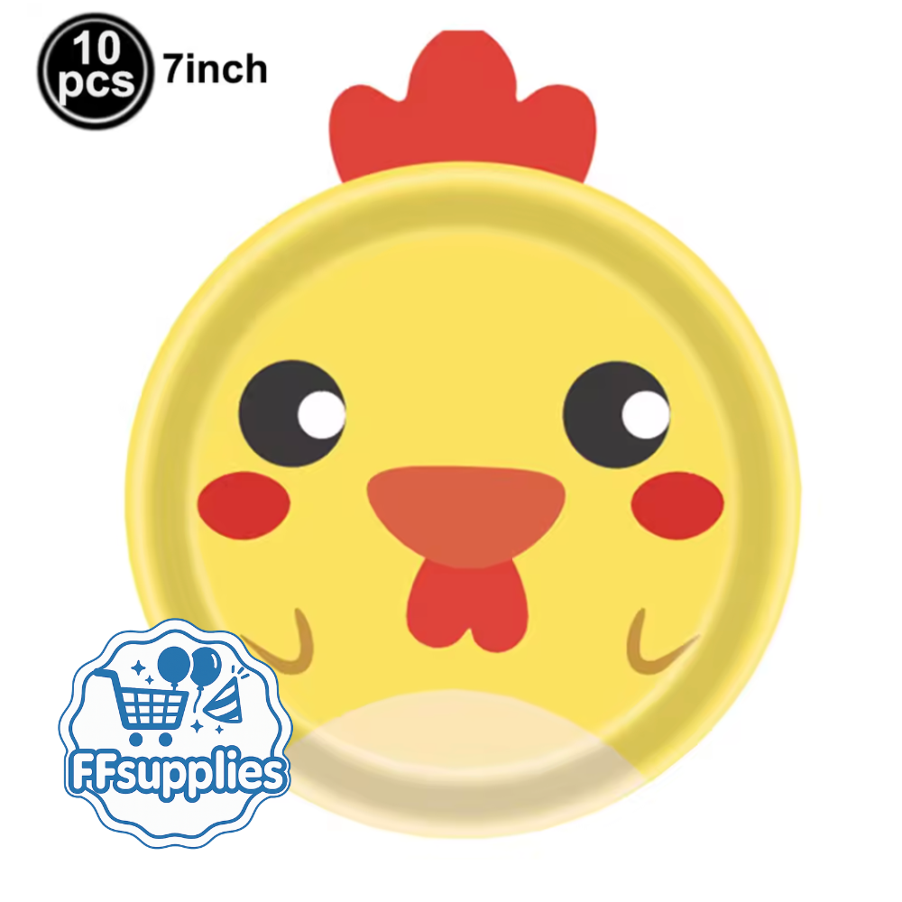 10 Chicken Themed Paper Plates