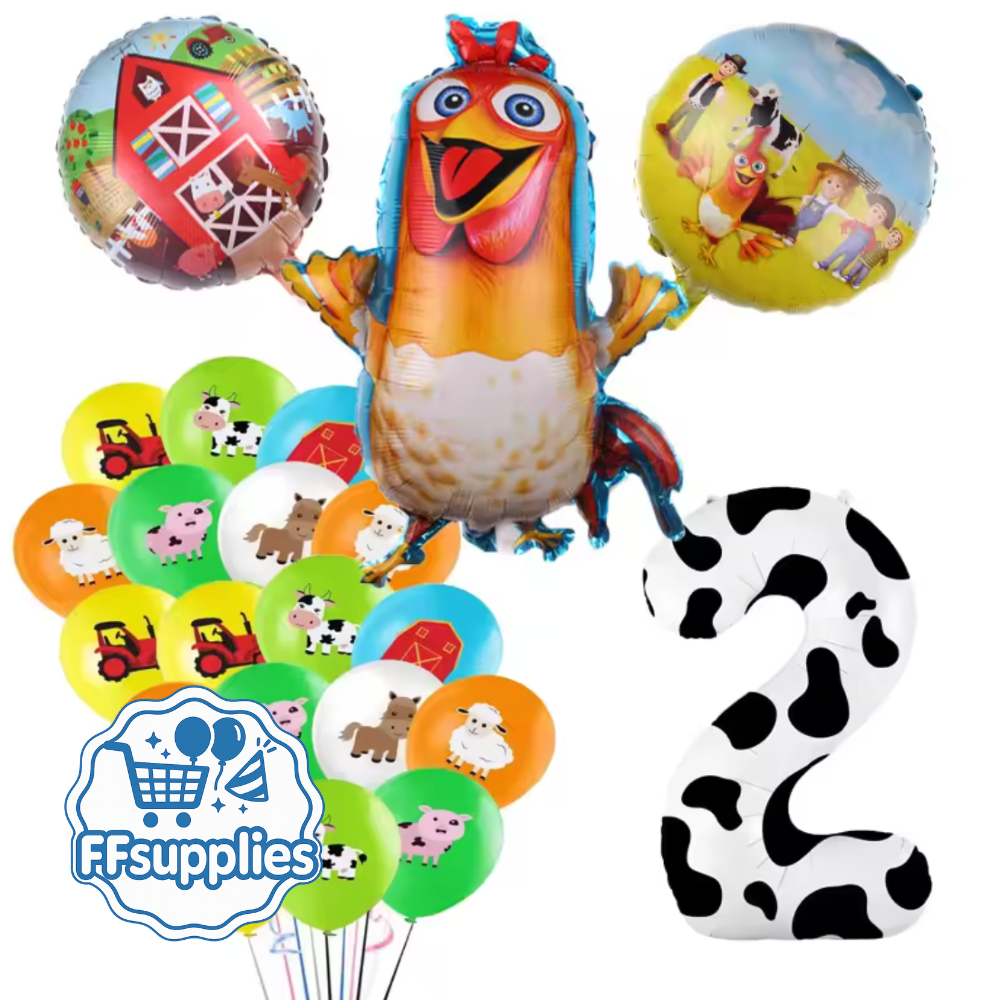 22 Pieces Farm Animal Balloon Set - Number 2