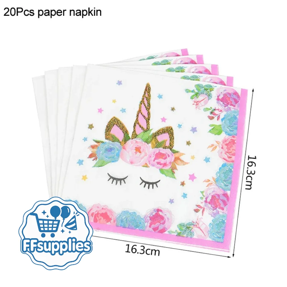 20 Pieces Unicorn Paper Napkins