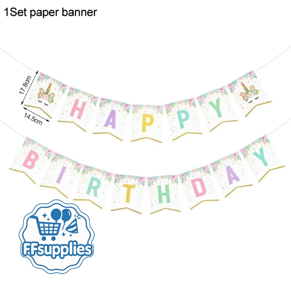 Unicorn Happy Birthday Banner
