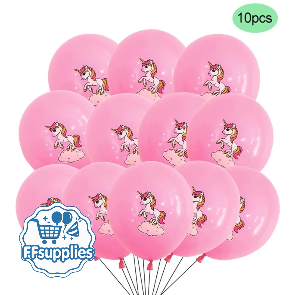 10pcs Pink Unicorn Balloons