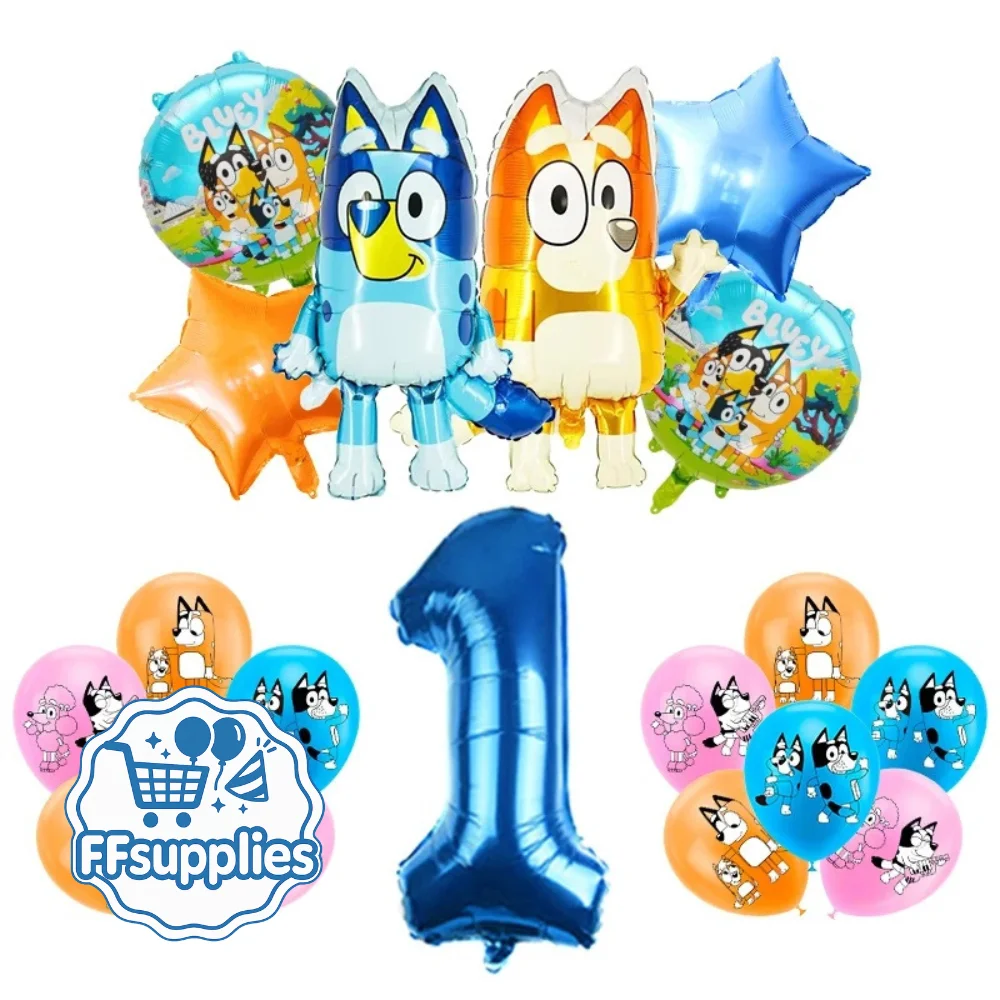 Bluey 19 Pieces Birthday Party Balloons (Age 1)