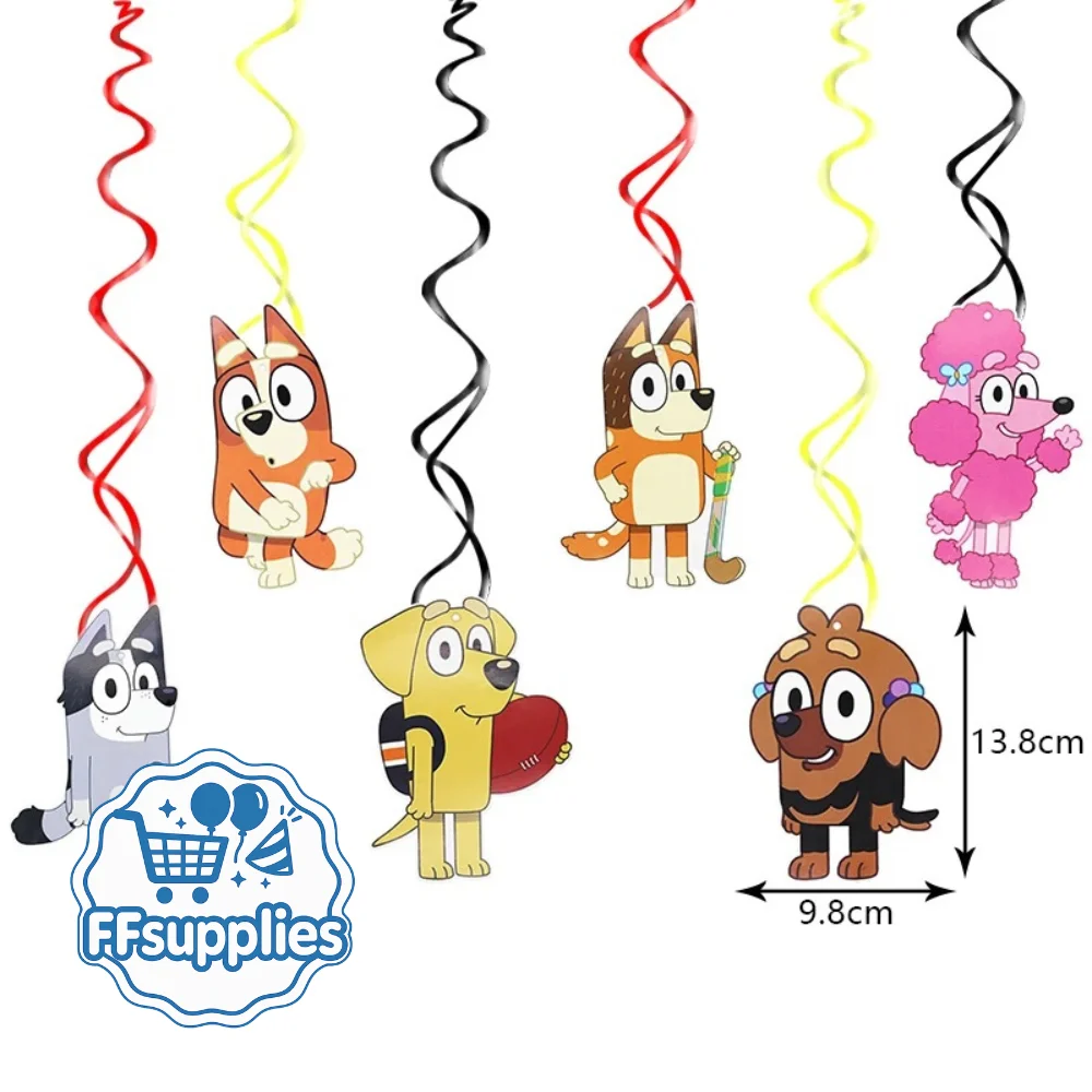 Bluey 6 Pieces Character Hanging Swirls
