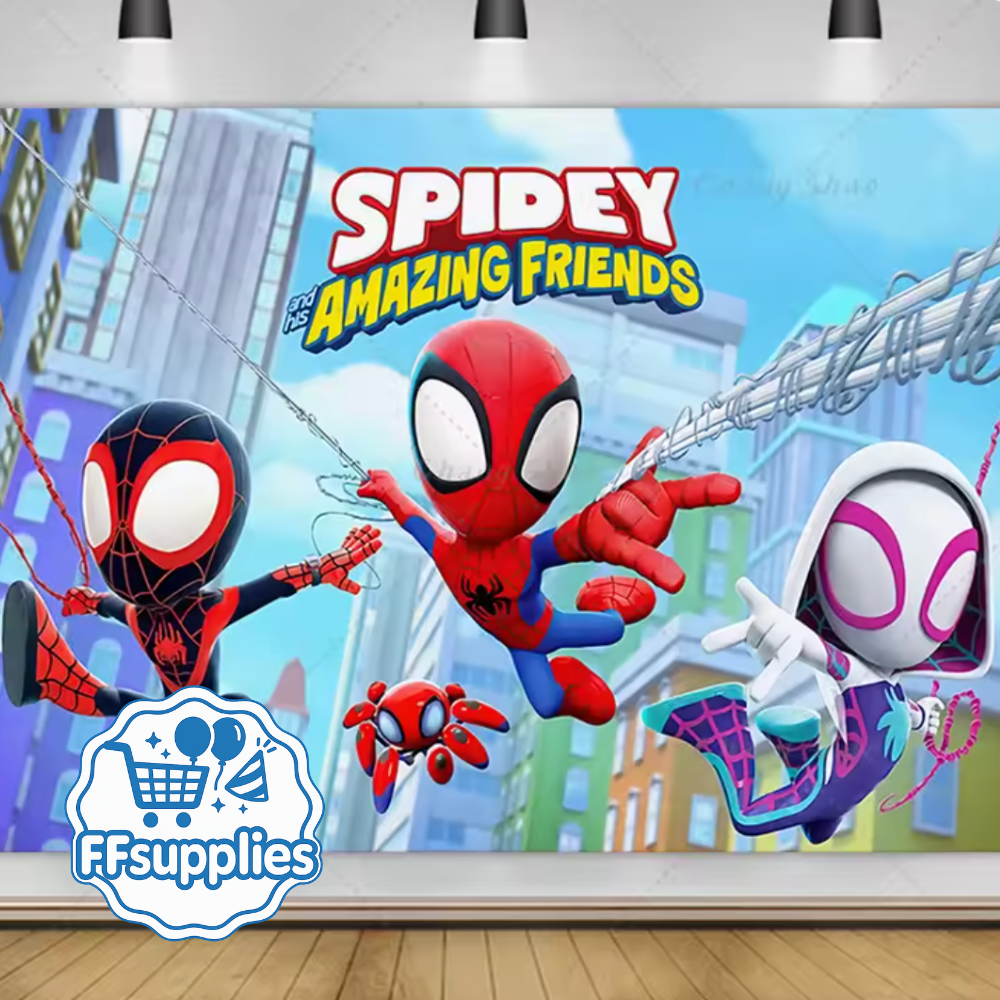 Spidey and His Amazing Friends Wall Backdrop 210x150cm