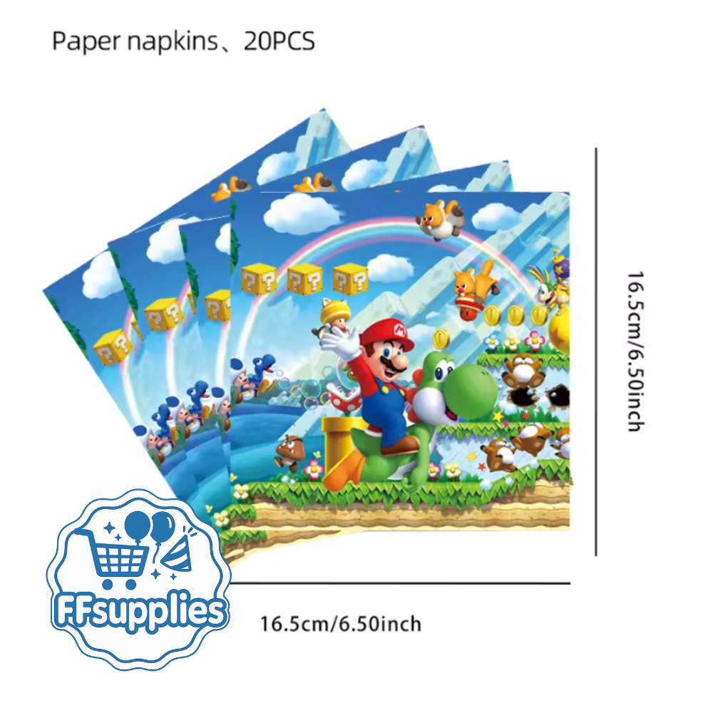 20 Mario Yoshi Themed Paper Napkins