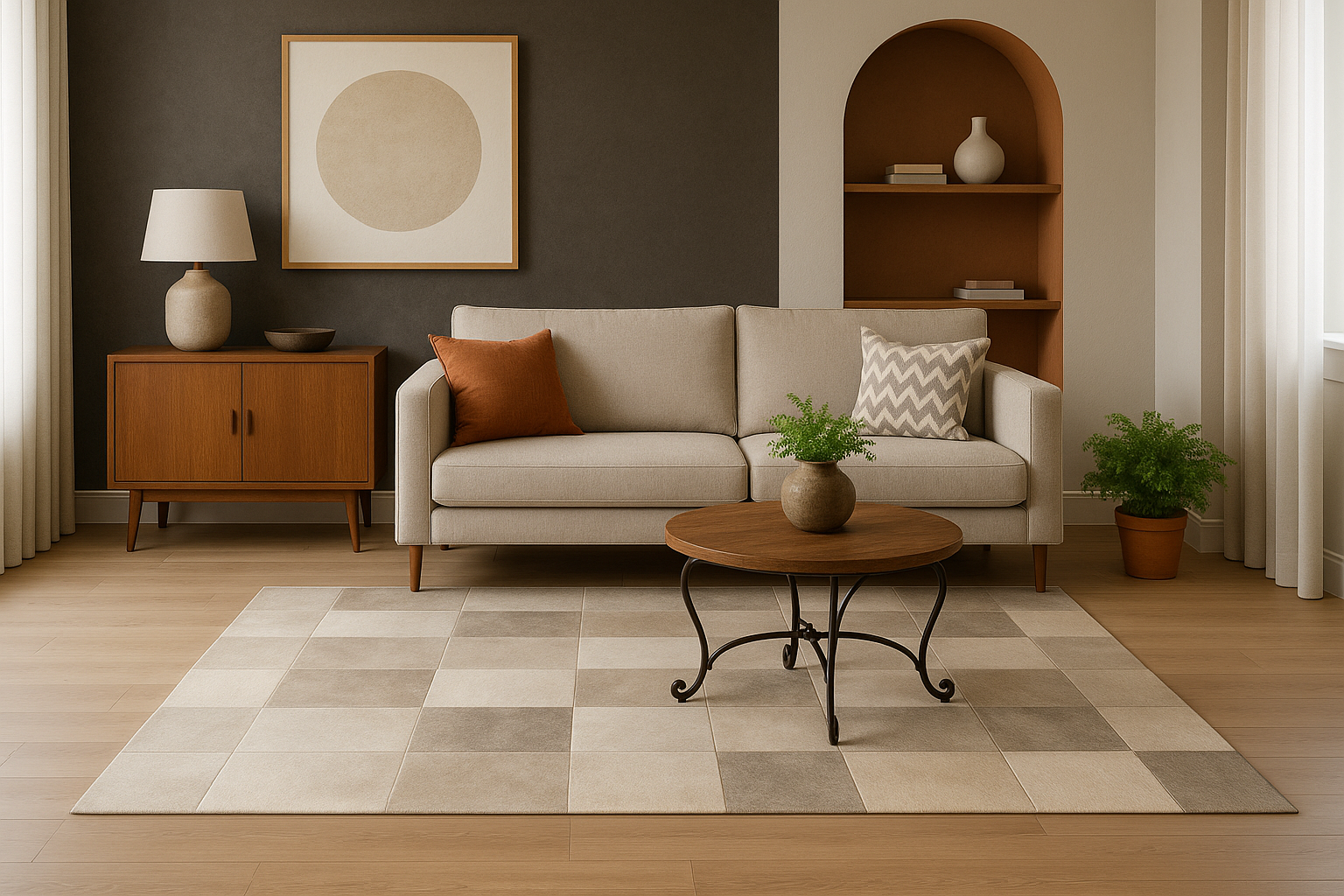 Ashstone Cowhide Patchwork Leather Rug